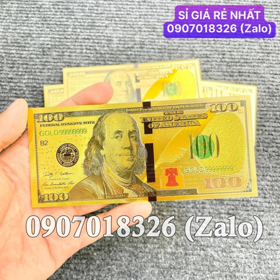 Tờ Tiền 100 Đô USD Plastic Lưu Niệm Phong Thủy May Mắn 3D Mẫu Mới , Giá Sỉ