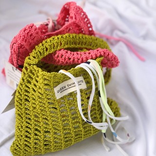 Queen Swimsuits - Túi đi biển móc len crochet bag tặng kèm lót canvas dây