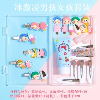 Set vật liệu tự làm 6 kẹp tóc handmade DIY dễ thương đơn giản cute đáng yêu