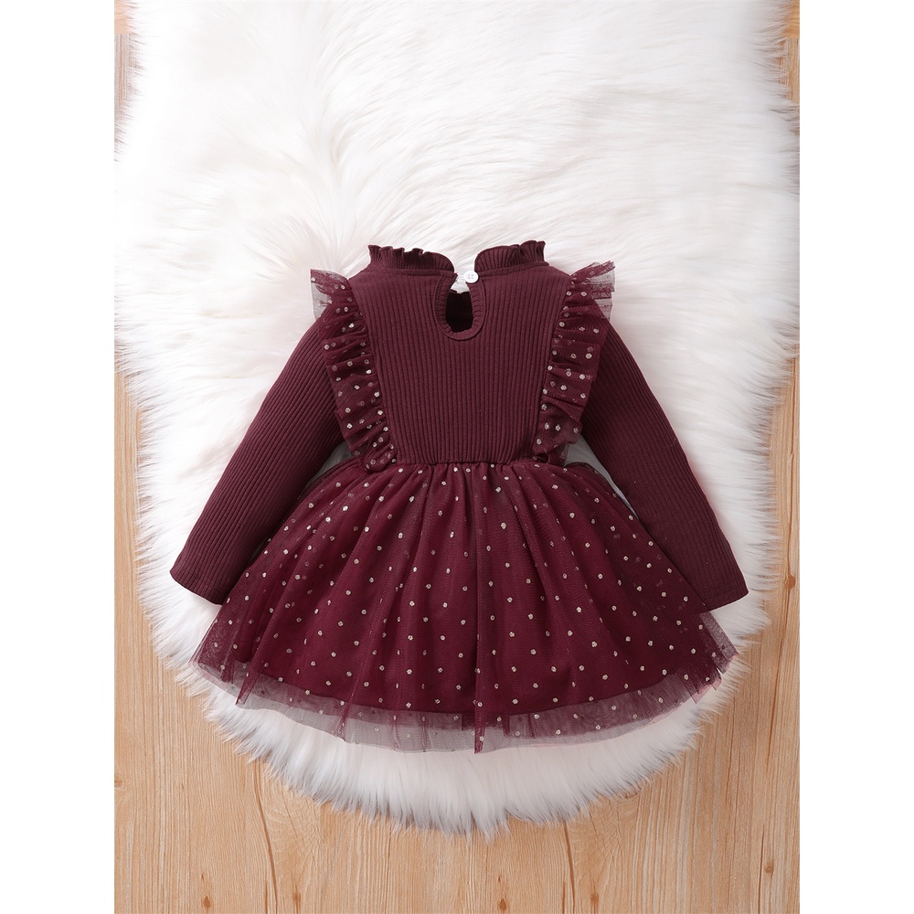 Đầm xòe Mikrdoo dáng chữ A dài tay dễ thương thời trang dành cho bé gái