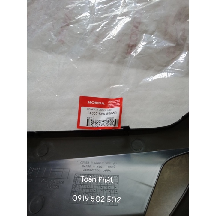 BỤNG NHỎ BỢ GẦM NHÁM ĐEN BÊN PHẢI 2019 - 64350K60B60ZB - VARIO 125/150 2019 CHÍNH HÃNG HONDA INDONESIA