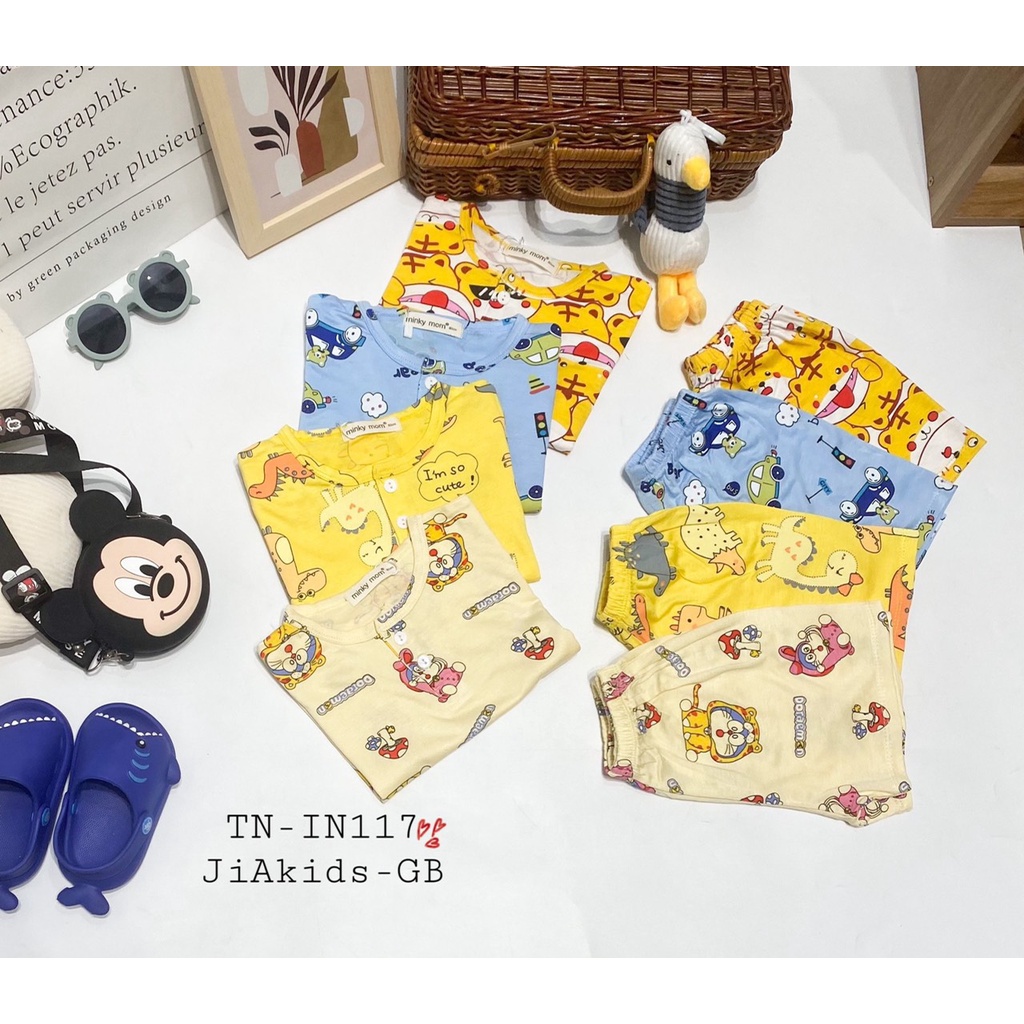 Đồ bộ bé trai thun lạnh Minky mom 8-18kg bộ quần áo bé trai mặc nhà - STCA