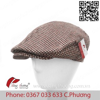 Mũ nón beret beret cổ điển trung niên vintage màu caro nâu