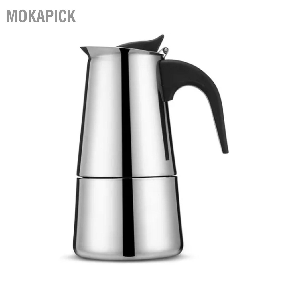 300ML Ấm pha cà phê mokaThép không gỉ Ý Thiết kế công thái học Bình cà phê cách nhiệt Mokapick