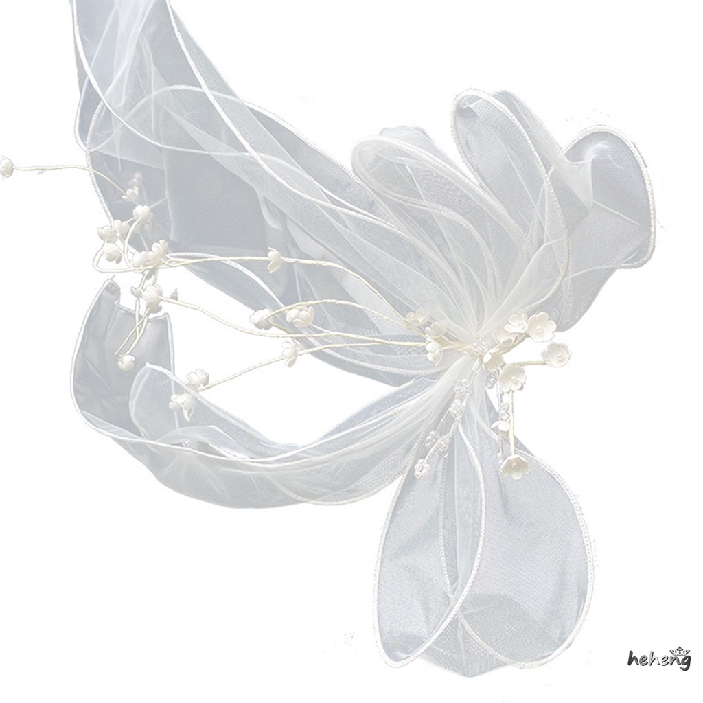 Kẹp Tóc Phối Mạng Che Mặt Lưới Đính Hoa Thời Trang Cho Phù Dâu