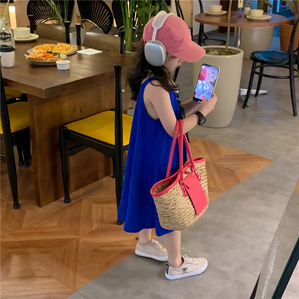 Đầm Thun Sát Nách Phong Cách Hàn Quốc Thời Trang Xinh Xắn Cho Bé Gái