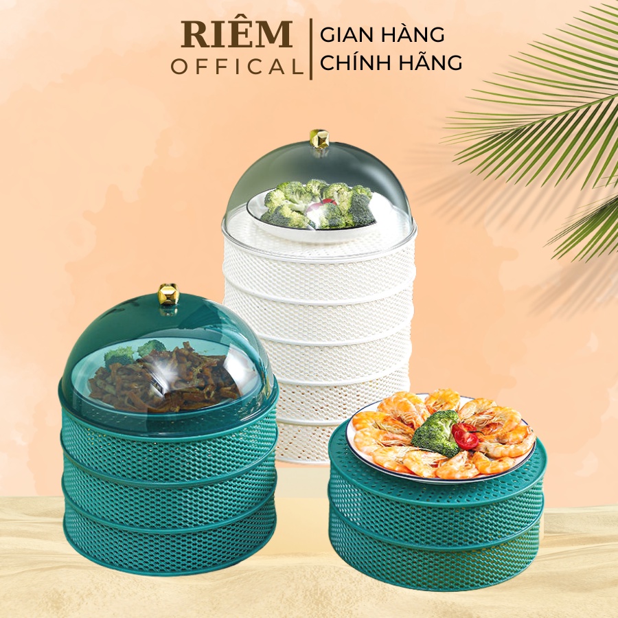 Lồng Bàn 5 Tầng Giữ Nhiệt Đậy Thức Ăn Thông Minh Chống Ruồi Muỗi RIEM