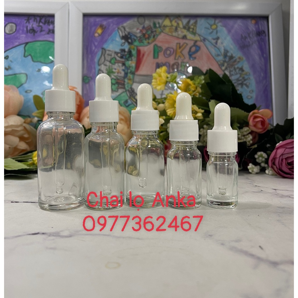 Chai thủy tinh chiết mỹ phẩm chai lọ mỹ phẩm CHAI THỦY TINH TRONG 5ml 10ml 15ml 20ml 30ml 50ml 100ml