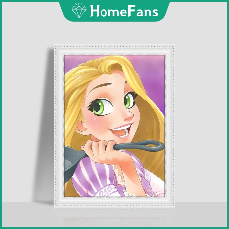 Bộ Tranh Đính Đá 5D DIY Hình Công Chúa Disney 30x40cm Để Trang Trí Nhà