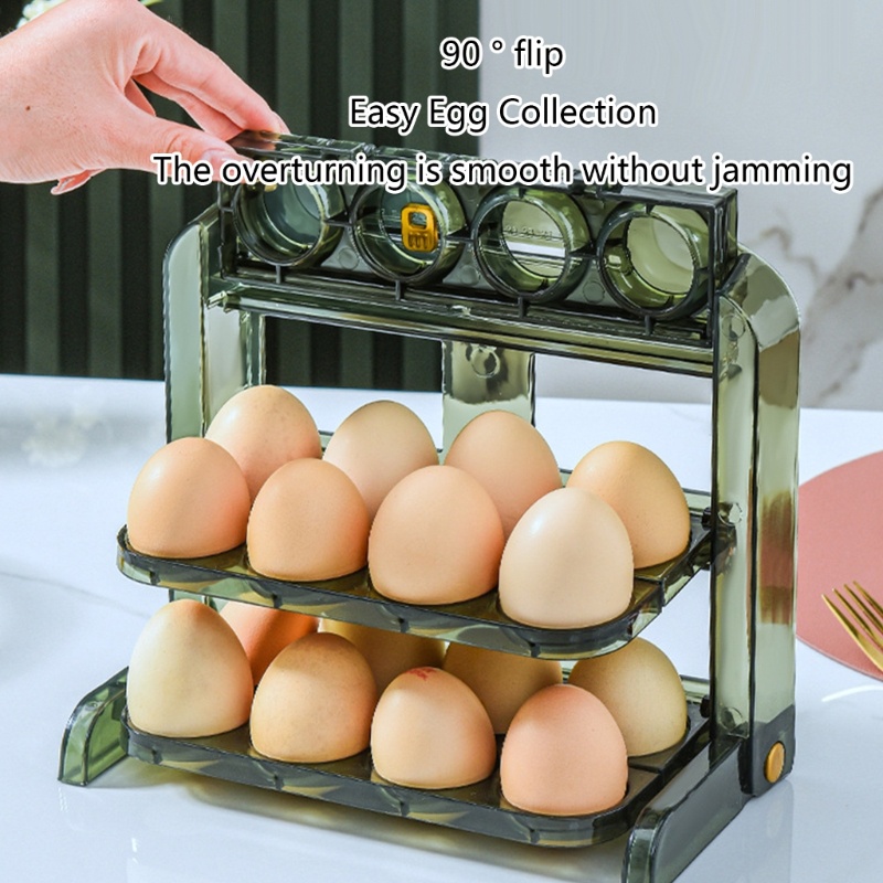 Giá Đỡ Trứng Trong Tủ Lạnh Bằng Nhựa 3 Ngăn Tiện Dụng