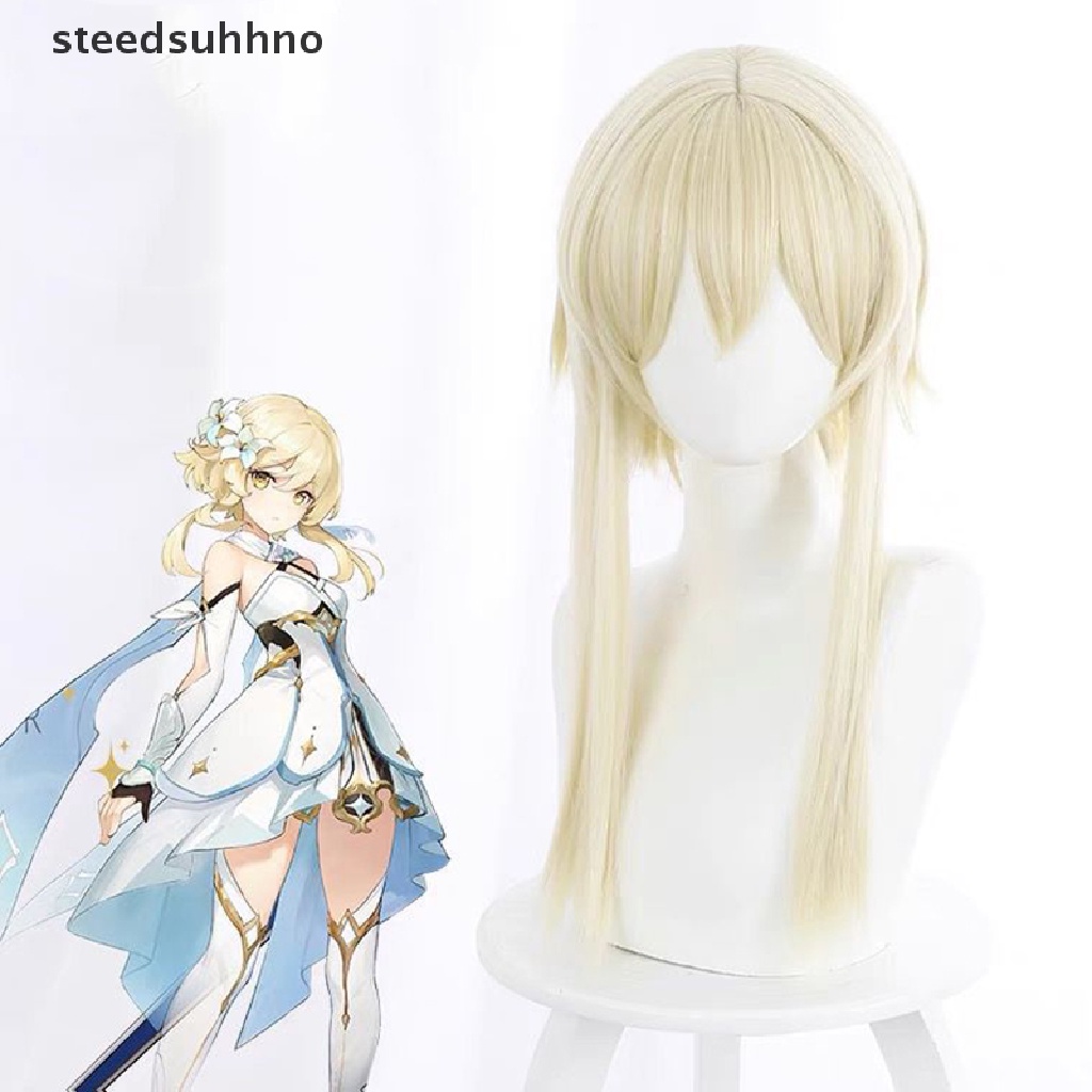 Tóc Giả Chịu Nhiệt Màu Vàng Dùng Hóa Trang Nhân Vật Lumine Aether Trong Anime Genshin Va Chạm hhno
