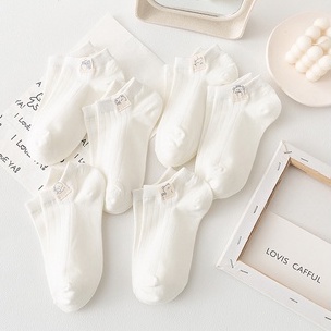 Vớ Trắng Cổ Ngắn Đến Mắt Cá Chân Hình Gấu JP5