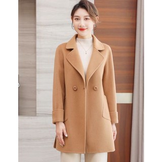 Áo dạ ép lông cừu màu be size l