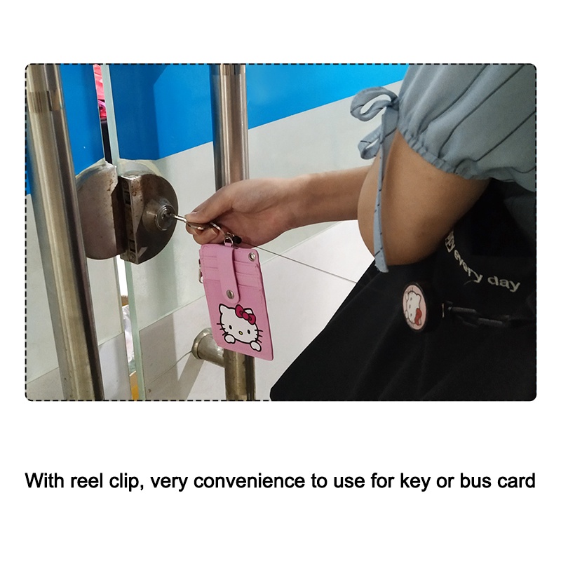 Ví Đựng Thẻ Đa Năng Có Dây Đeo Họa Tiết Hoạt Hình Dễ Thương