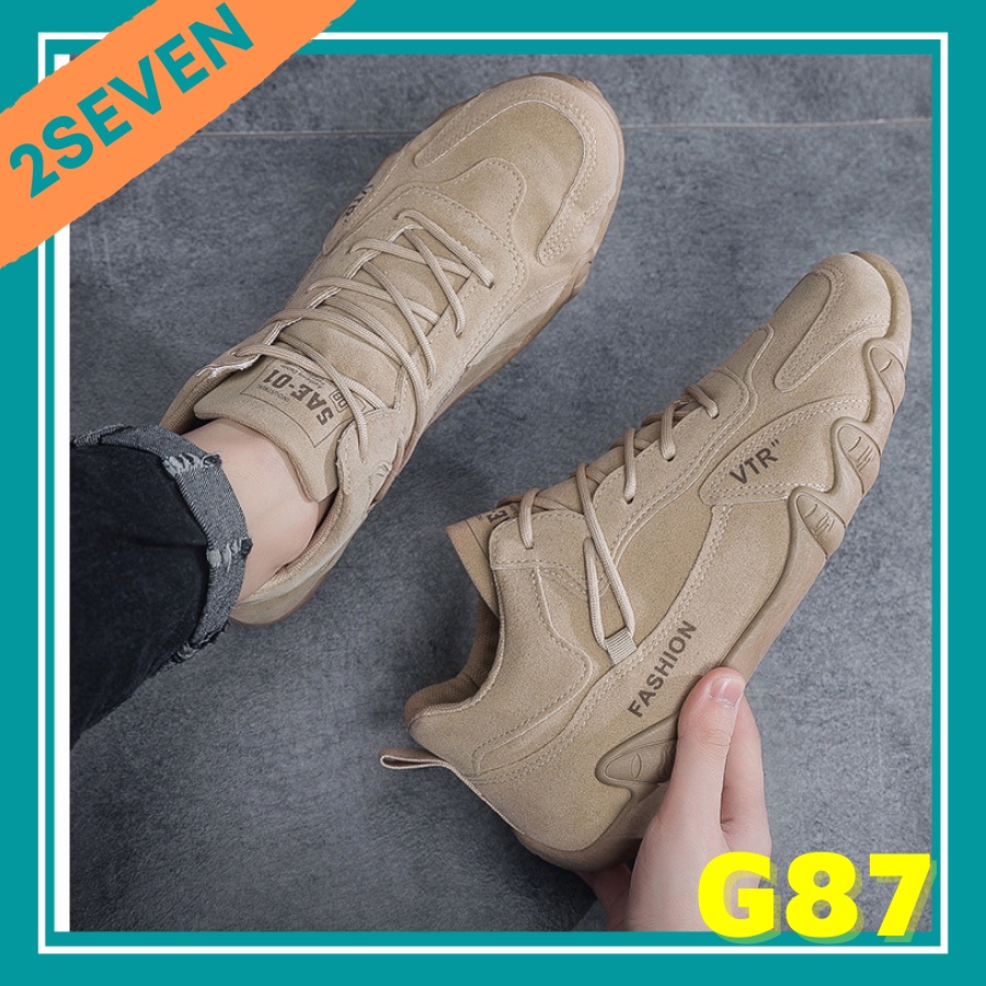 Boots nam cổ ngắn VIR phối da lộn đế bàn tay thời trang Hàn Quốc - 2Seven - G87