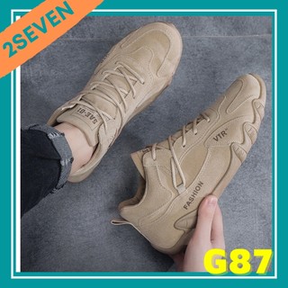 Boots nam cổ ngắn VIR phối da lộn đế bàn tay thời trang phong cách Hàn Quốc - 2Seven - G87