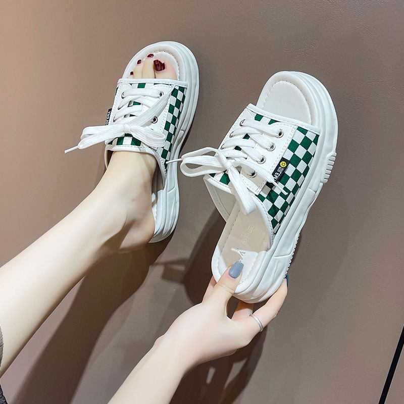Hàng Có Sẵn Giày Thể Thao Đế Dày Buộc Dây Bằng Vải Bạt Phong Cách Hàn Quốc Mới Cho Nữ