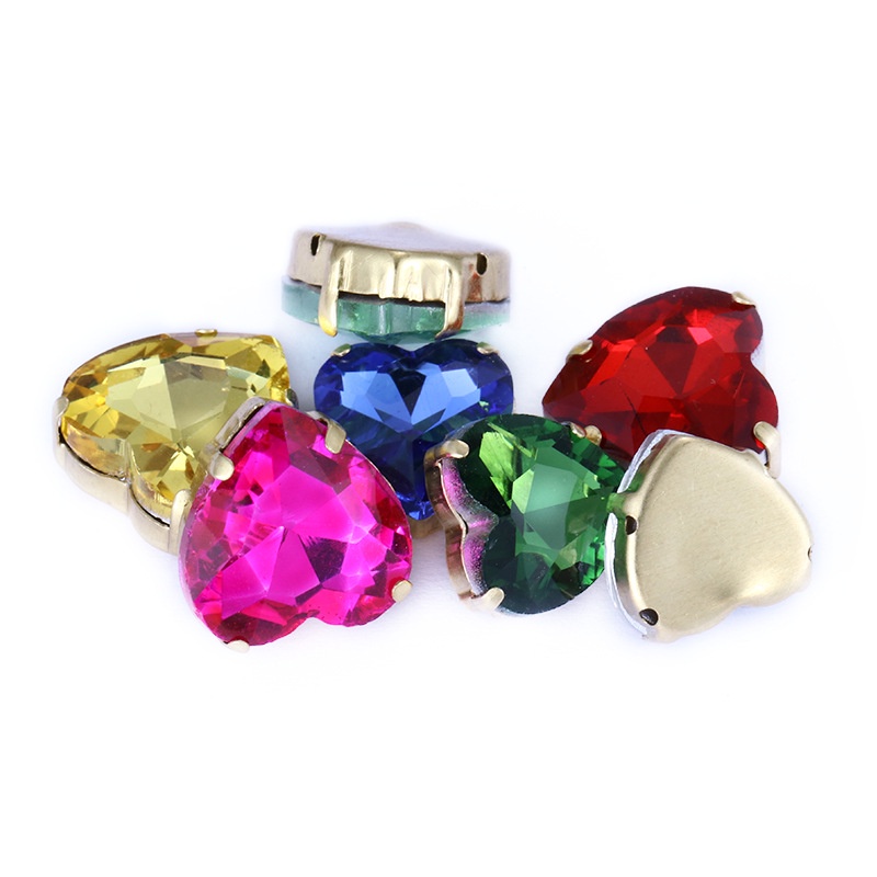 Mặt Dây Chuyền Hình Móng Vuốt Tình Yêu Đính Đá Pha Lê Có Lỗ Gắn Kính 10PCS