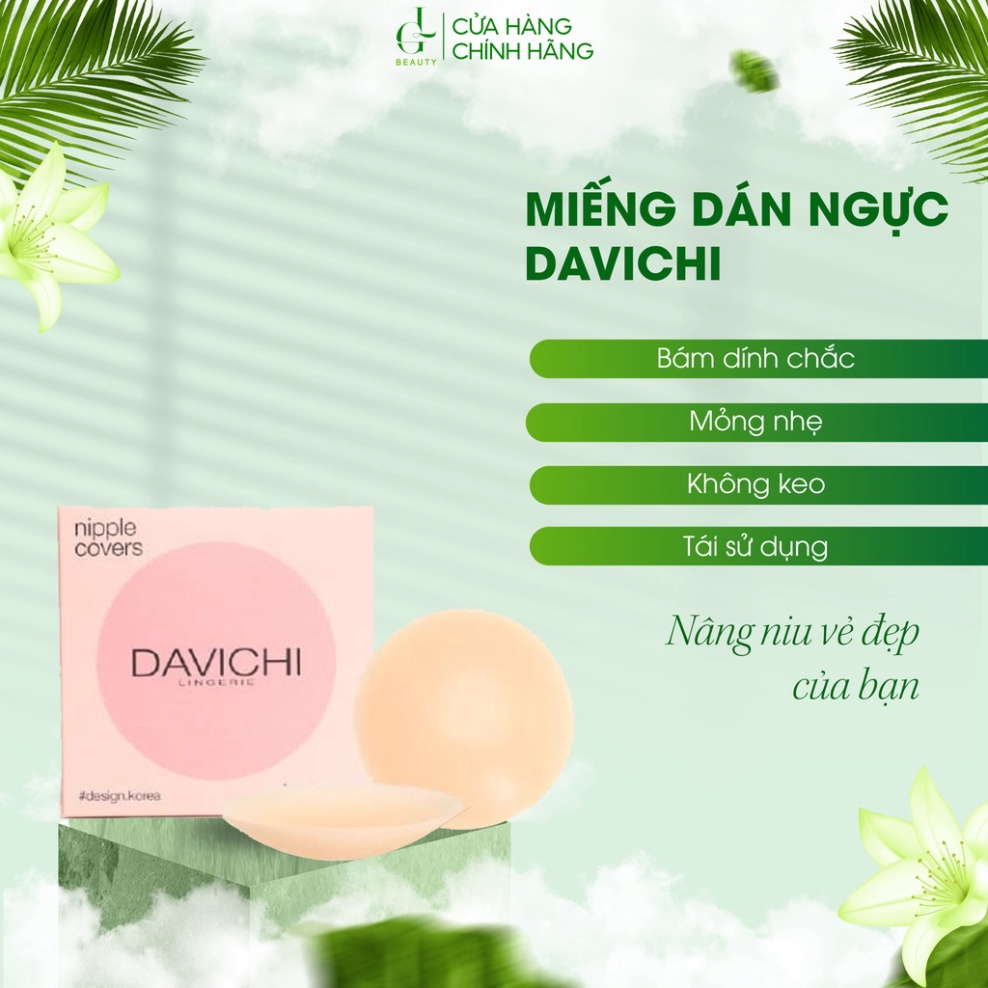 Miếng dán ngực silicon Davichi chống mồ hôi, nâng ngực, mỏng nhẹ