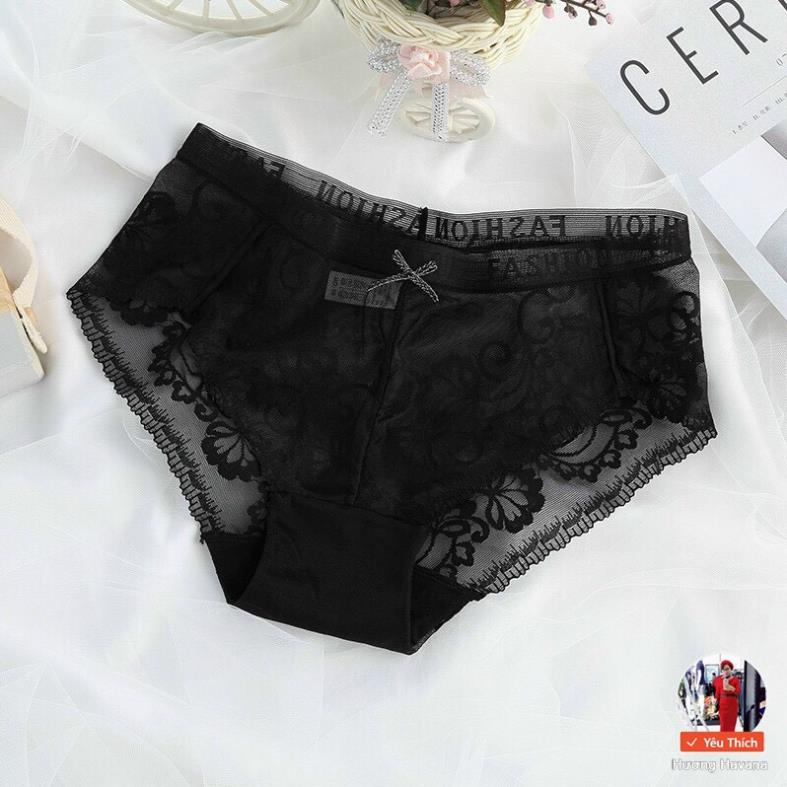 Quần lót nữ ren hoa cạp lưới FAshion - freesize - quần chip nữ thời trang cao cấp FLQ72