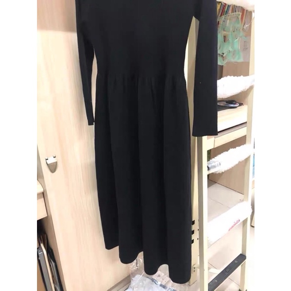 Váy len cổ cao dáng babydoll xòe dài điệu đà nhẹ nhàng mùa đông  nhiều màu
