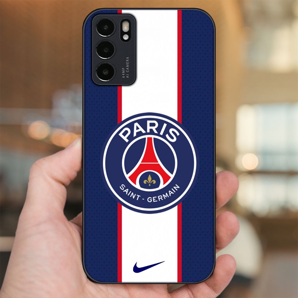 Ốp lưng Oppo Reno 6 5G viền đen in hình CLB Bóng Đá PSG Paris Saint Germain
