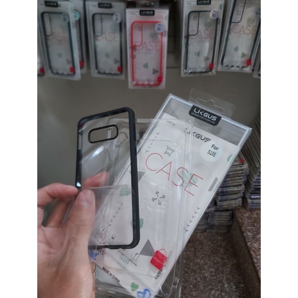 Ốp lưng Likgus viền đen samsung S10e lưng trong viền màu siêu đẹp