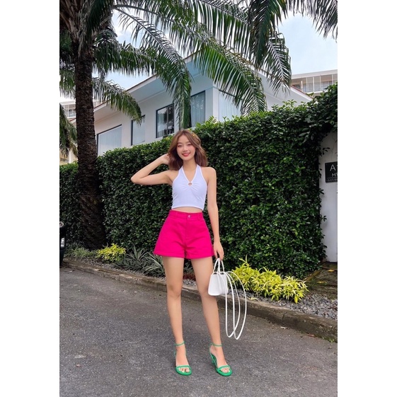 Áo Kiểu Cổ Tròng Phối Khoen Tròn A233