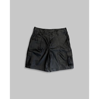 Quần Đùi Da túi hộp Ninety Ninety One - Black Leather Shorts