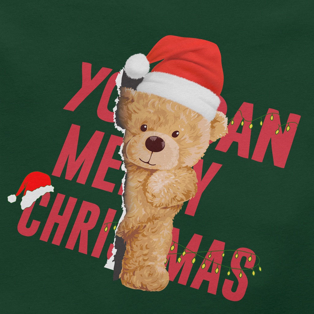 Áo hoodie unisex form rộng WIND nỉ bông Xmas Bear thời trang thu đông nam nữ oversize