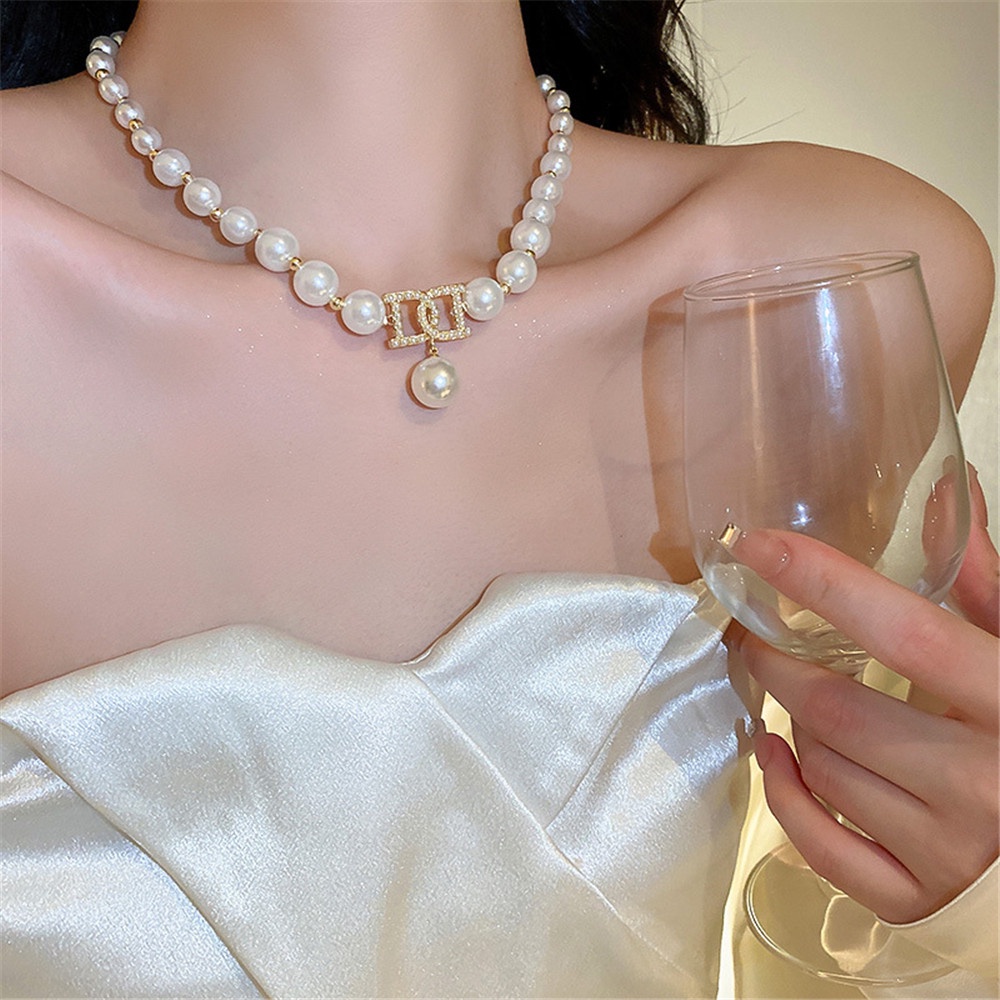 Vòng Cổ Choker Phối Hạt Ngọc Trai Sang Trọng Cho Nữ