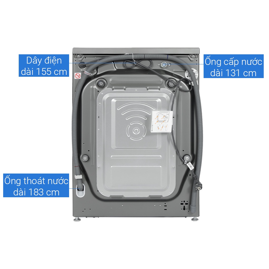 Máy Giặt Sấy LG Inverter Giặt 10Kg Sấy 6Kg FV1410D4P mới 2022 DEMEN