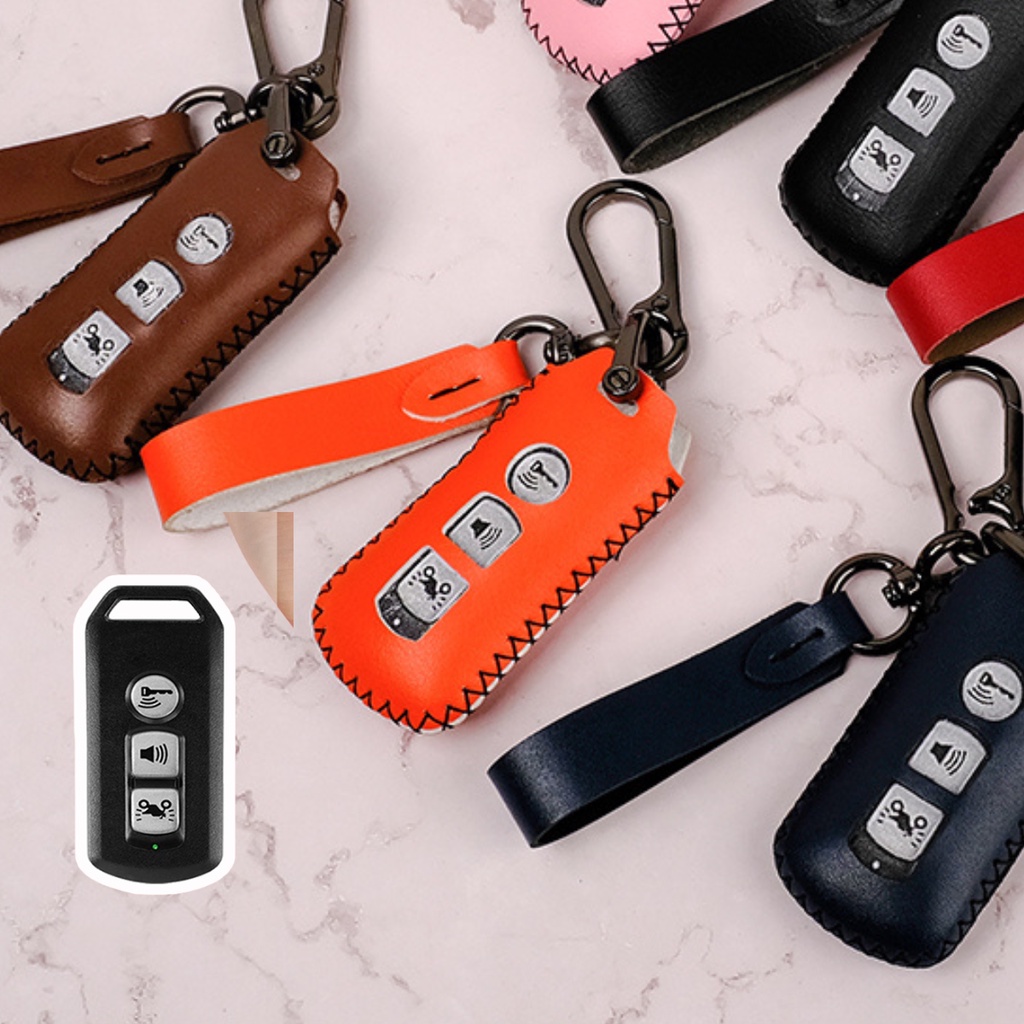 Bao da chìa khóa SH và SH mode 3 nút da Canvas handmade khoét nút