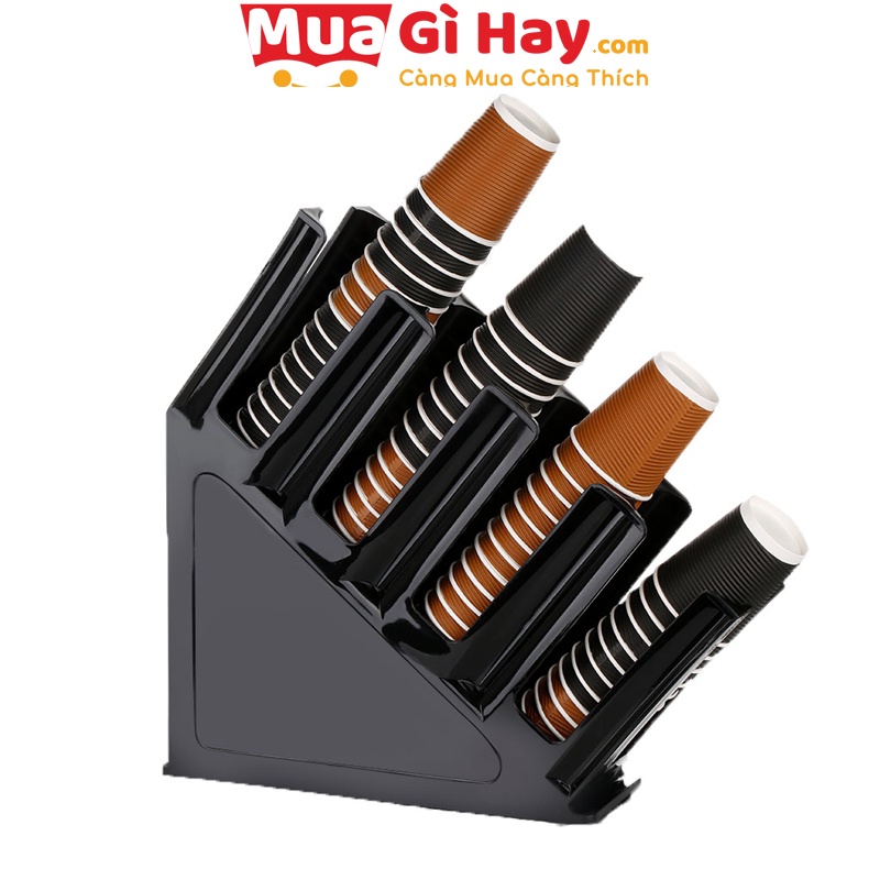 Kệ mika đựng cốc trà sữa màu đen - ABS Cao Cấp
