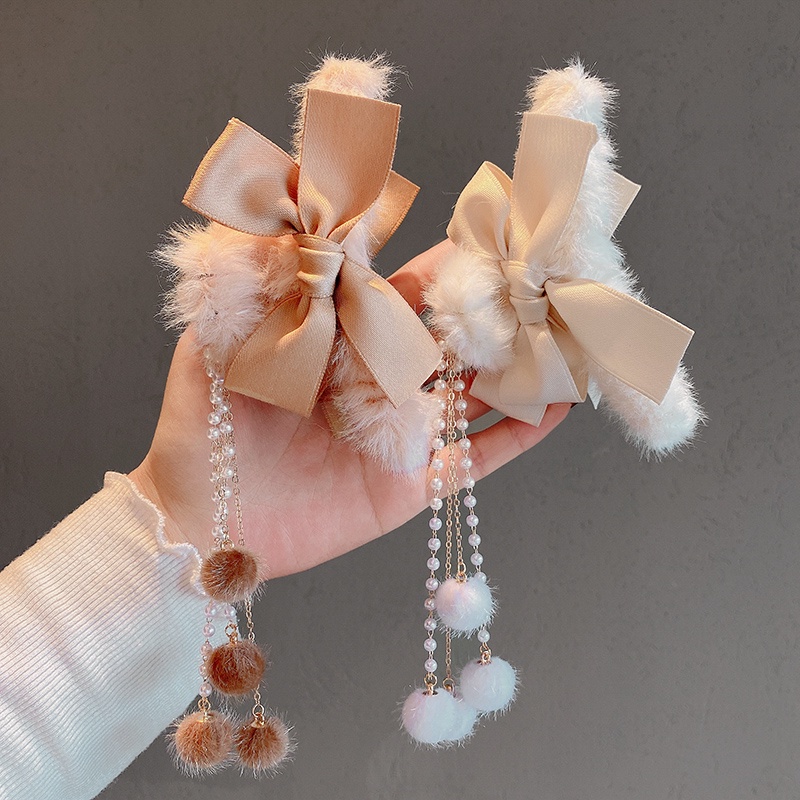 Kẹp Tóc Hình Cá Mập Phủ Lông Dễ Thương Phong Cách Hàn Quốc Cho Nữ