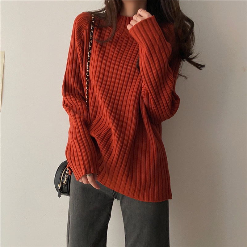 Porozi Áo sweater Cổ Cao Thời Trang Thu Đông Phong Cách Hàn Quốc Cho Nữ