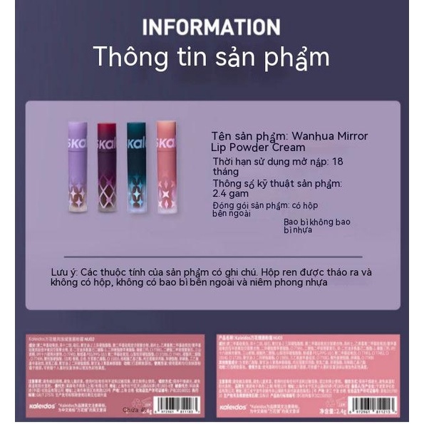 Son Môi Kaleidos NU02 Dạng Kem Màu Đẹp Cá Tính