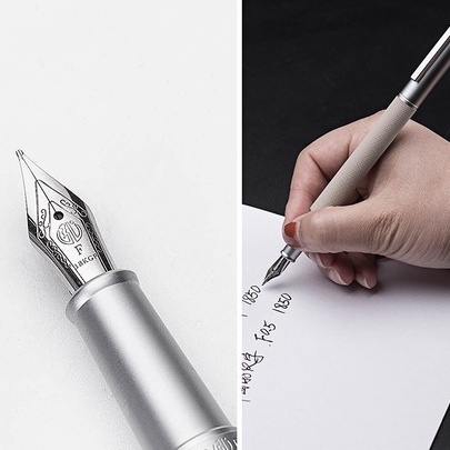 Bút Máy Mực Đen/Trắng Đơn Giản Không Dễ Trượt Dùng Cho Văn Phòng Trường Học