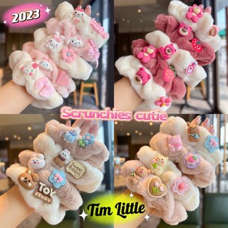 [Tím.Little] CỘT TÓC VẢI SCRUNCHIES LÔNG CHARM HOT TREND -  BUỘC  TÓC THỜI TRANG NỮ GIÁ RẺ