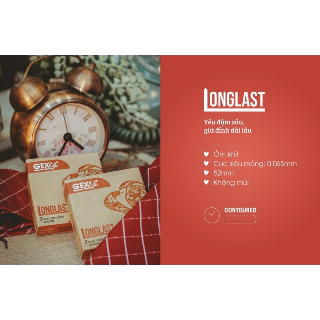 BCS siêu mỏng 0,03mm cảm giác chân thật nhất G'EX life Skinny