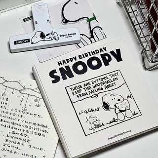 Peach Snoopy Thickened notebook  Diary square notepad Memo Pad School Office Stationery Notepad