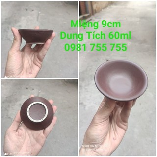 Chén uống rượu võ tòng miệng 9cm,ly gốm bát tràng 60ml