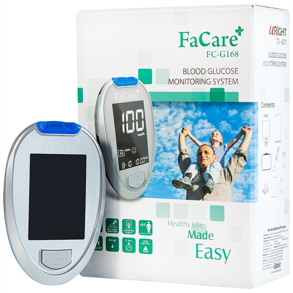 TRỌN BỘ MÁY ĐO TIỂU ĐƯỜNG FACARE 25 KIM 25 QUE