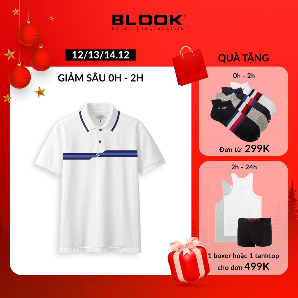 Áo thun polo nam cao cấp kẻ sọc BLOOK form đẹp, cao cấp, thấm hút, thoáng mát, kiểu dáng sang trọng 35622