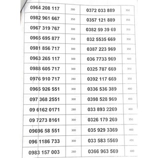 Sim Viettel 09 số đẹp CẶP GÁNH, DỄ NHỚ