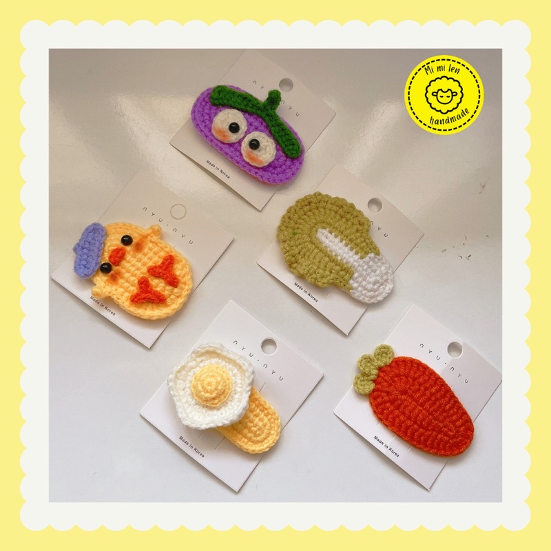 [mimi_len29] Kẹp tóc len, kẹp tóc handmade