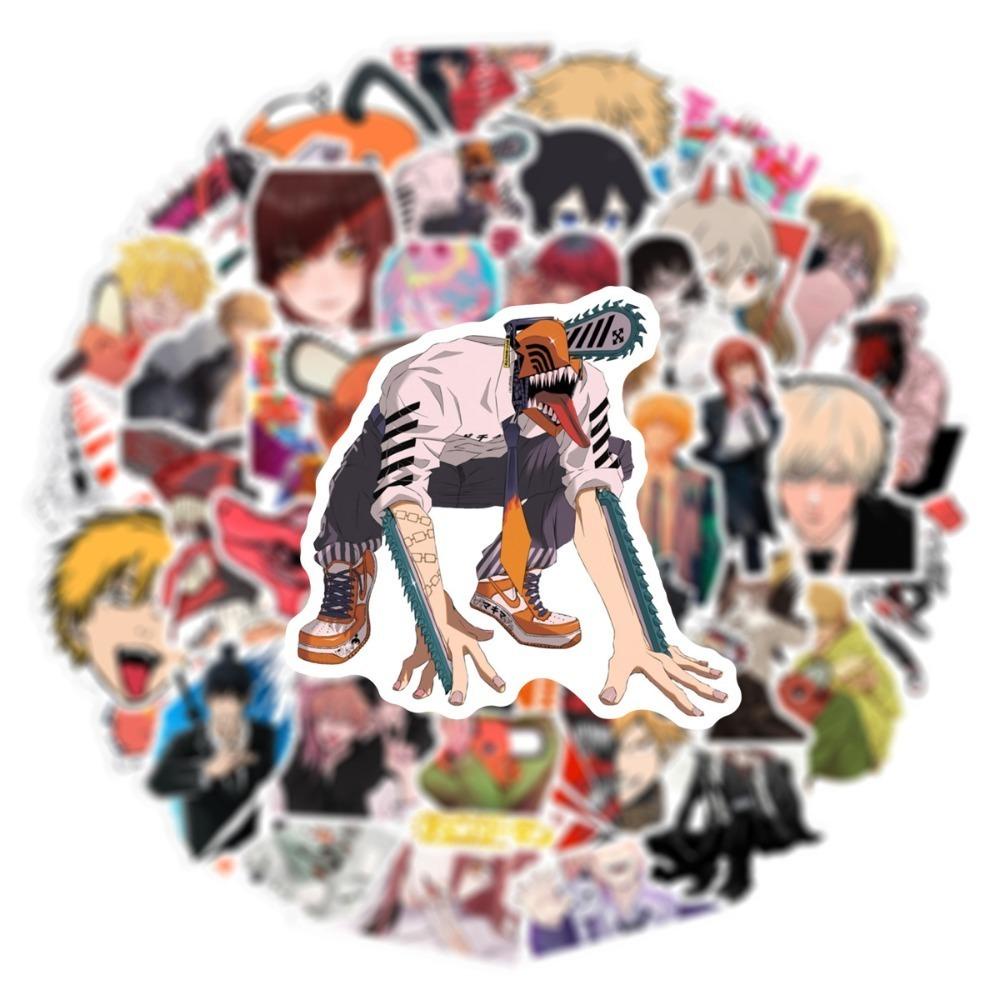 Bộ 52 Miếng Dán Chống Thấm Nước Hình Cưa Xích PEWANY Anime Trang Trí Vali / Điện Thoại / Ván Trượt DIY