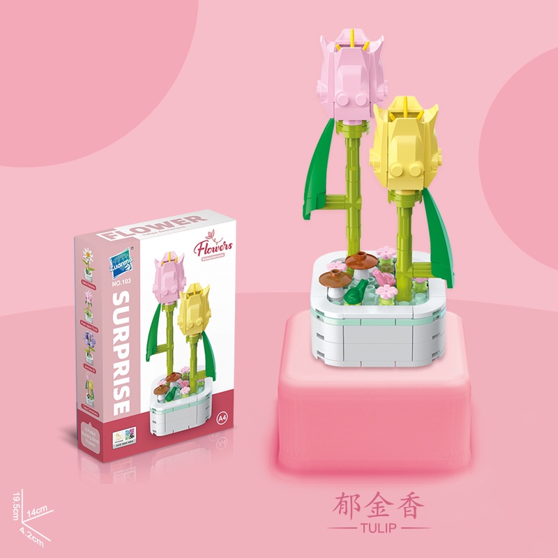 Bộ Đồ Chơi Lắp Ráp Chậu Hoa Diy Dành Cho Trẻ Em