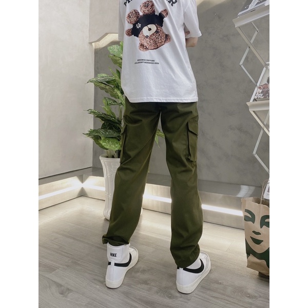 quần kaki túi hộp màu xanh rêu unisex (sp kèm ảnh thật ) | BigBuy360 - bigbuy360.vn