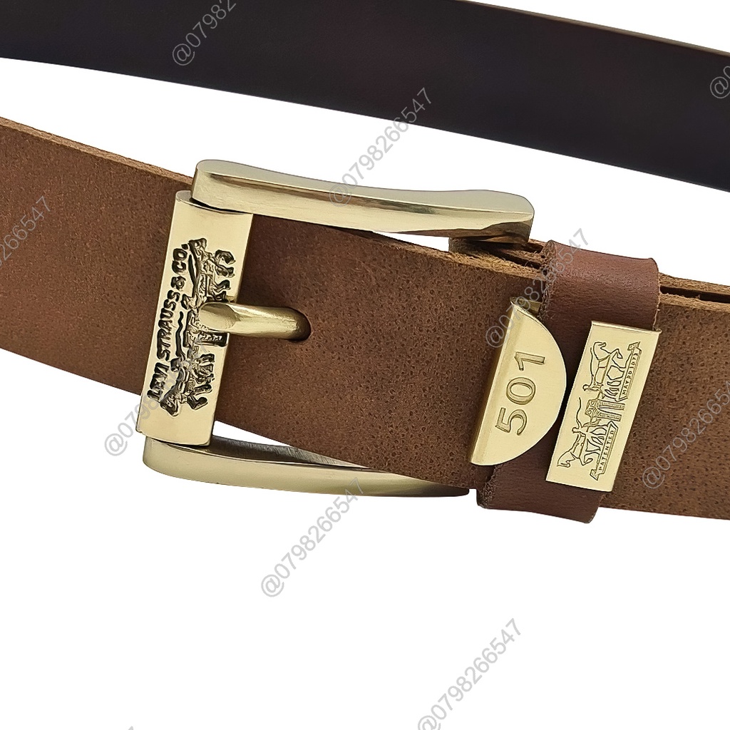 Thắt lưng nam da bò sáp DHM-038 | Mặt khoá kim đầu đồng nguyên khối xoay 360 | Bảo hành 12 tháng